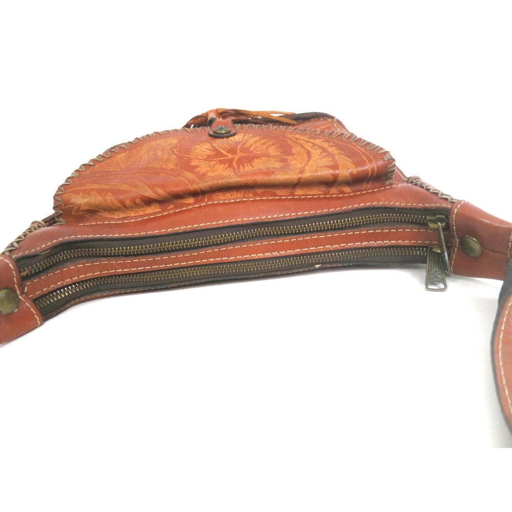 Vintage Patricia Nash Brown Leather Purse Quality Crossbody Floral Tassel Purse - Picture 5 of 7